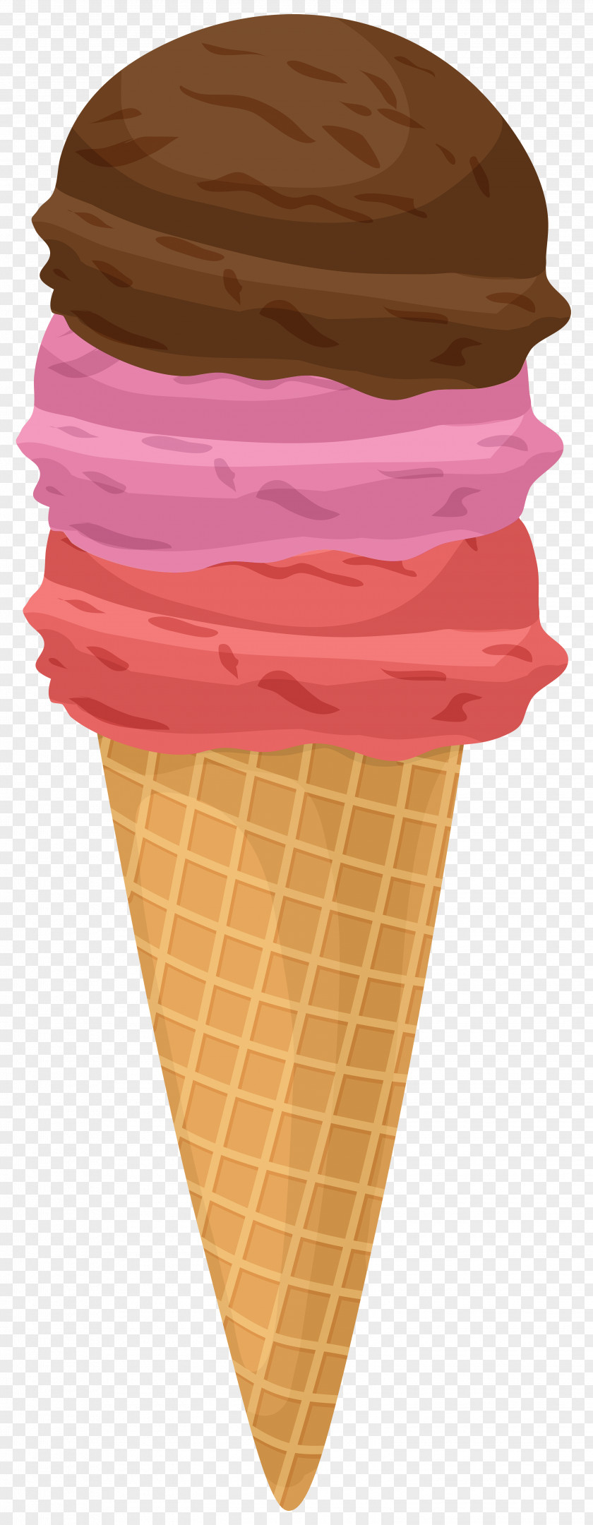 Ice Cream Cones Strawberry Neapolitan PNG