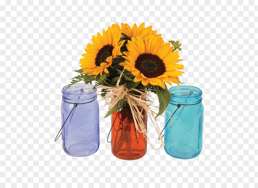 Vase Floral Design Mason Jar Cut Flowers PNG