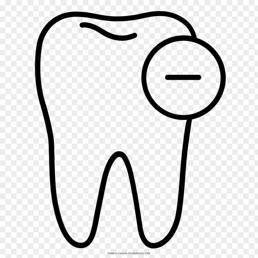 Dente Drawing Coloring Book Tooth Black And White Dental Extraction PNG