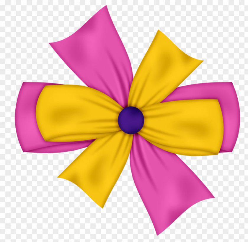 Pink Yellow Bow Ribbon Knot Clip Art PNG