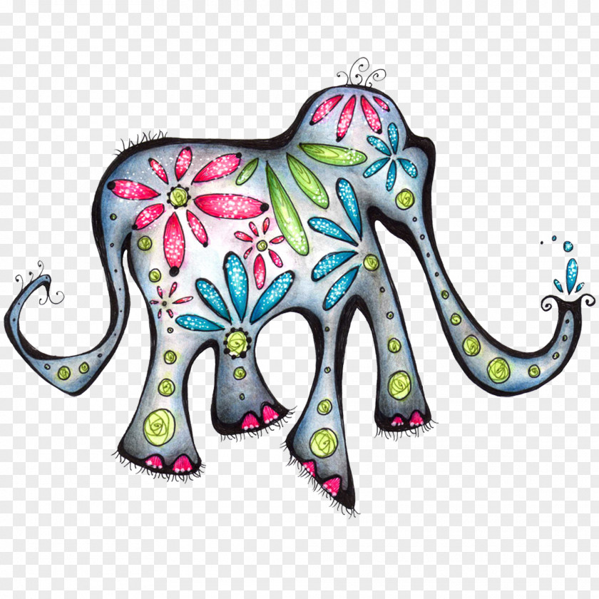 Watercolor Elephant Prismacolor Tattoo Pencil PNG