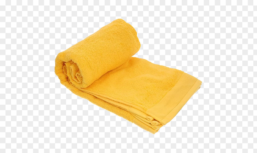 Towel Yellow Terrycloth Linens Textile PNG