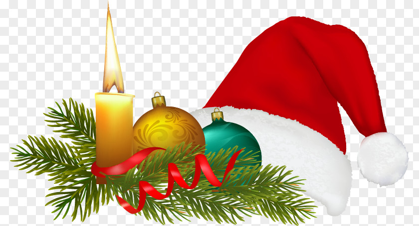 Christmas Hat Candle Pattern Royalty-free Euclidean Vector Illustration PNG