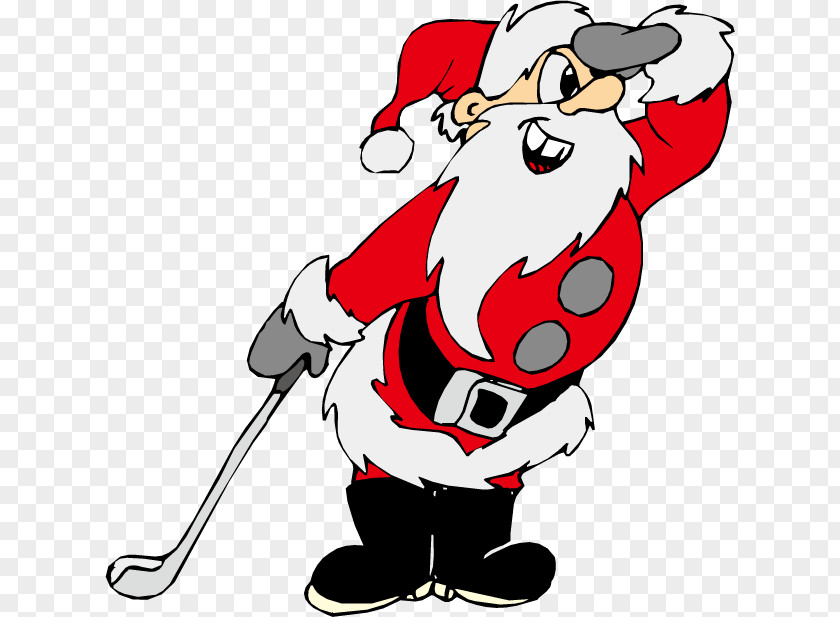 Golfing Santa Claus Golf Club Christmas Clip Art PNG