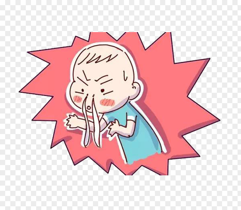 Cartoon Sick Baby With Runny Nose Caccola Common Cold Child Cough U611fu5192 PNG