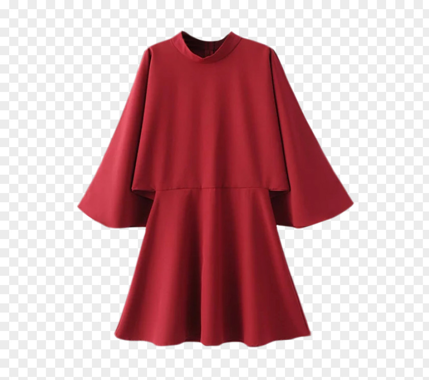 Sleeve Dress A-line Minivestido Red PNG