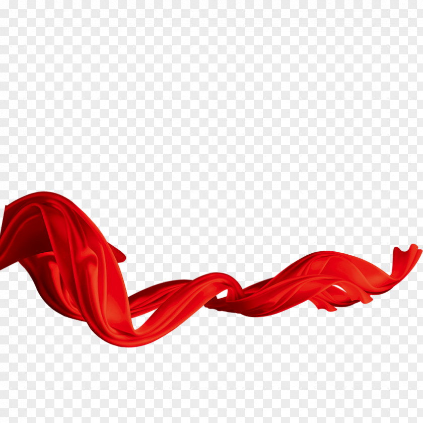 Red Silk Ribbon Material Download PNG