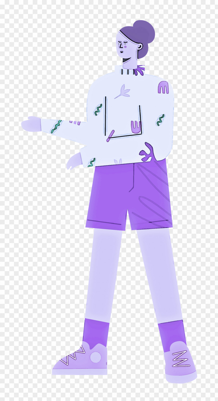 Standing Shorts Woman PNG