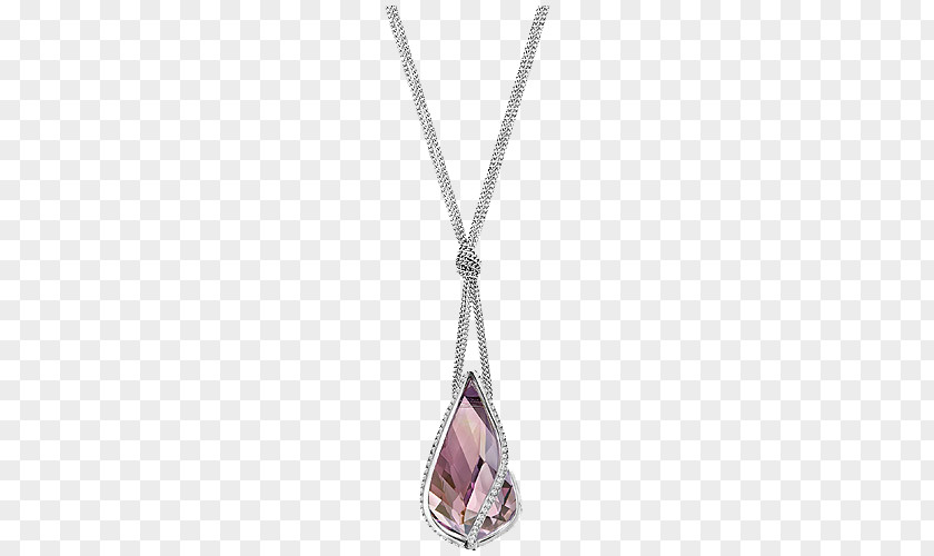 Swarovski Jewelry Brown Necklace For Women Amethyst Pendant Purple Crystal PNG