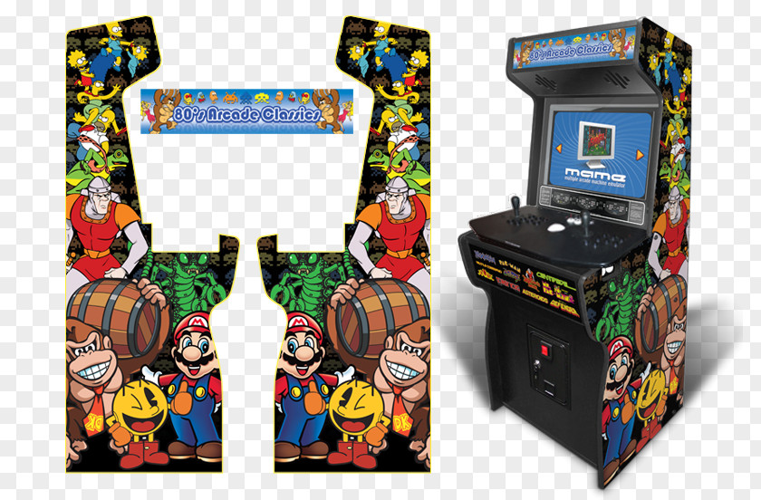 Arcade Machine Vector Asteroids Pac-Man Cabinet Game MAME PNG