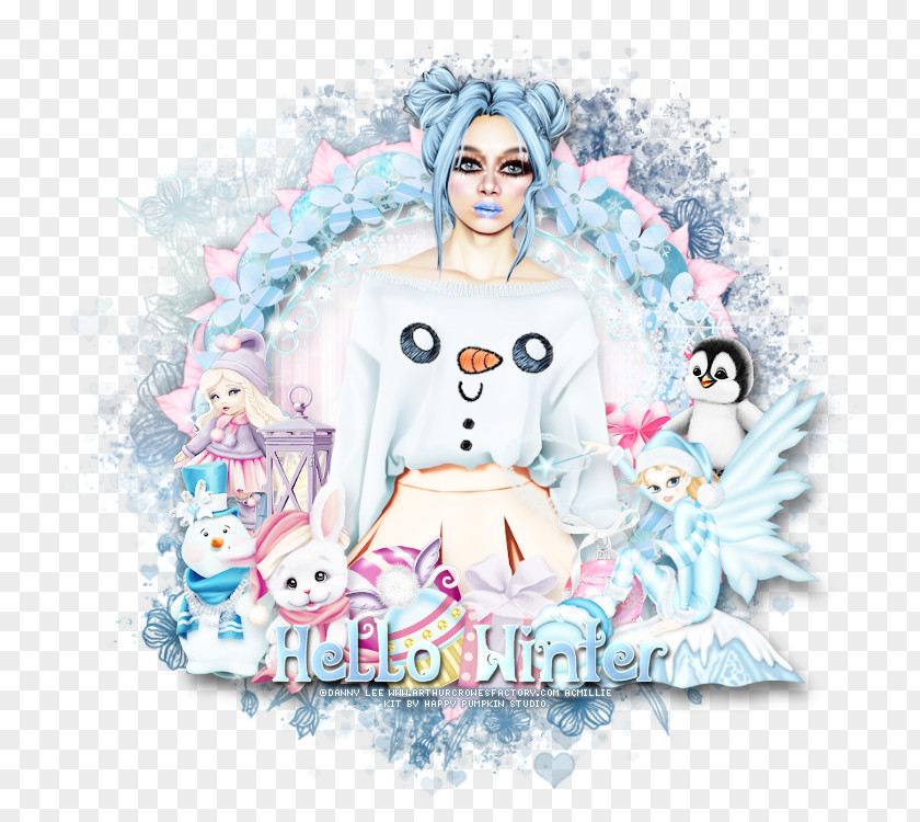 Hello Winter Fashion Illustration Cartoon Character PNG