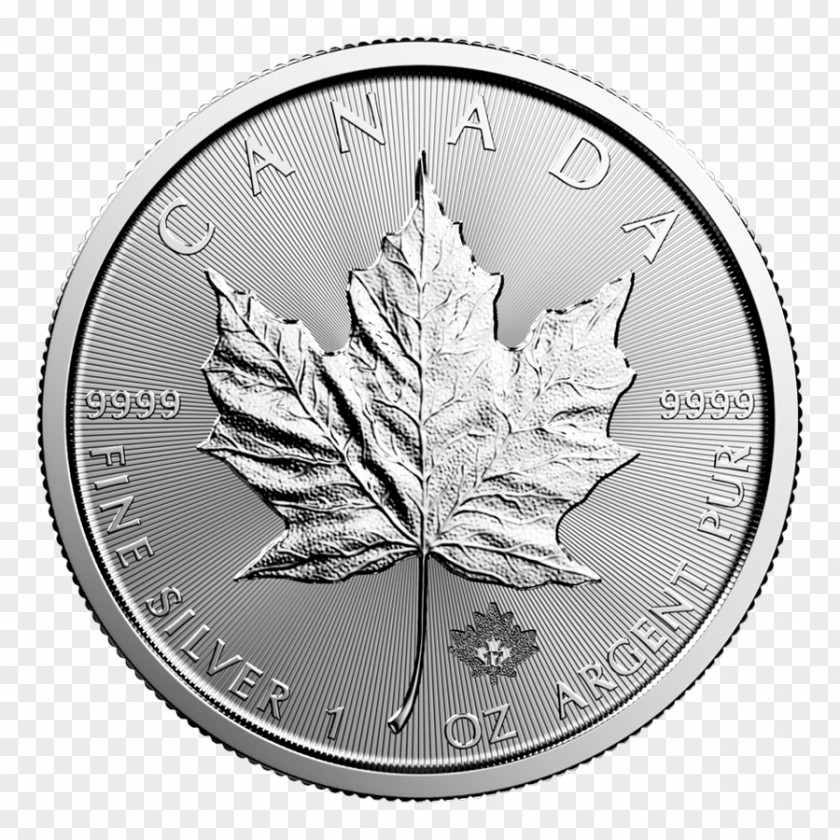 Metal Coins Canadian Silver Maple Leaf Coin Bullion Gold PNG