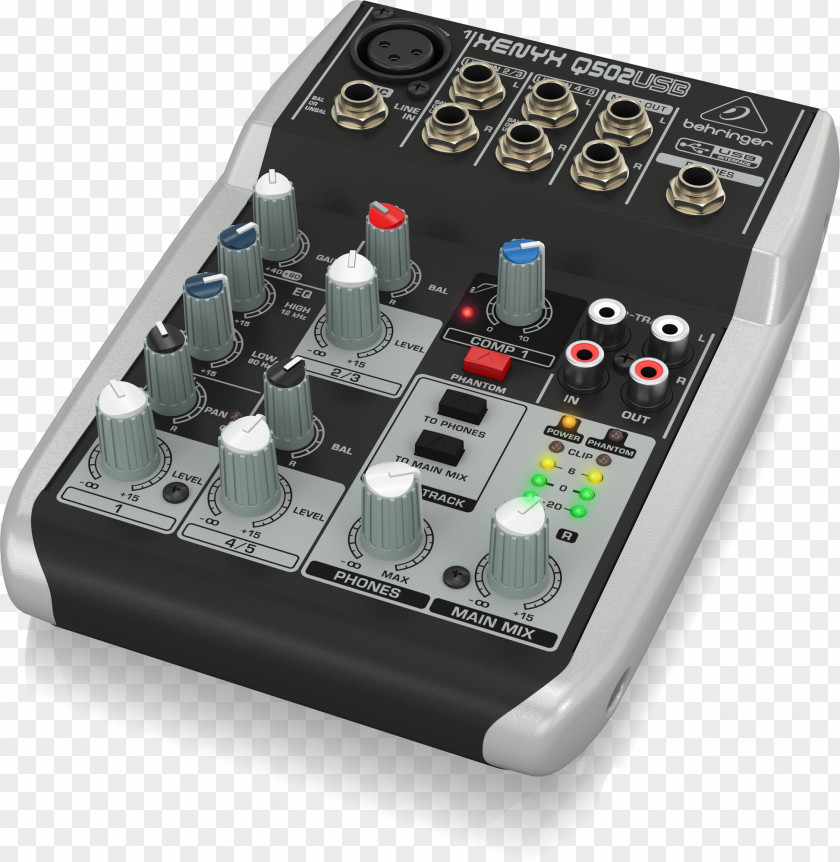Microphone Audio Mixers Behringer Xenyx Q502USB 502 PNG