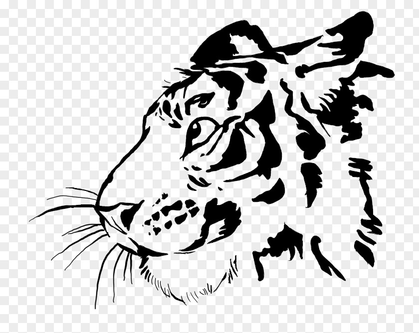 Tiger Stencil Screen Printing Drawing Art PNG