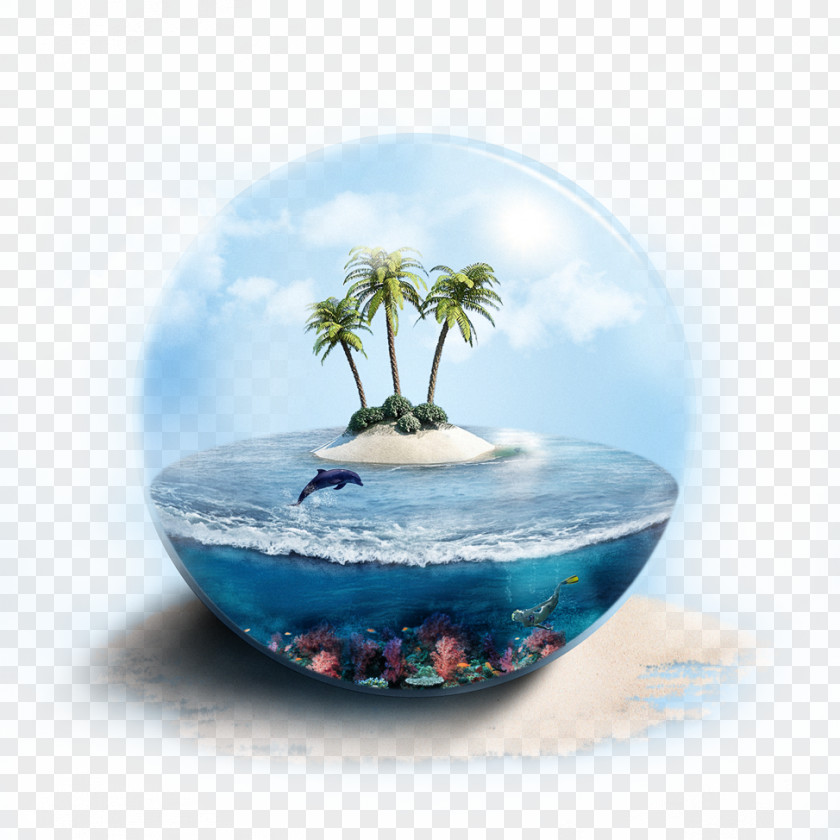 Tourism Glass Ball Inside The Sea Islands Dolphin Kuta Bali Island PNG