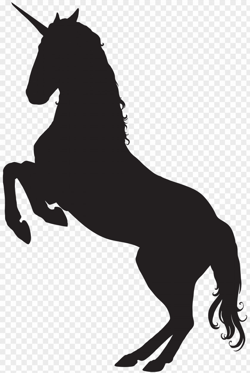 Unicorn Silhouette Clip Art Image Mustang Pony Mane Stallion Dog PNG
