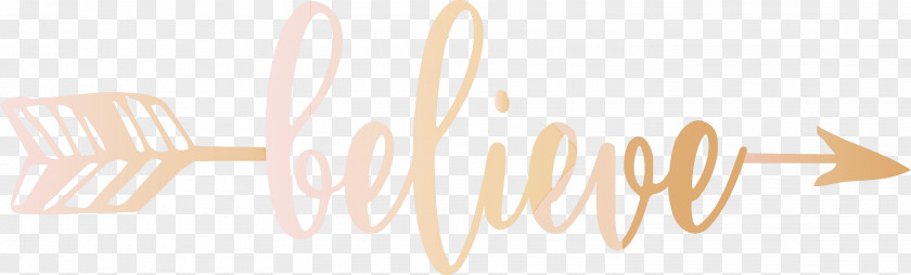 Believe Arrow With Cute Word PNG