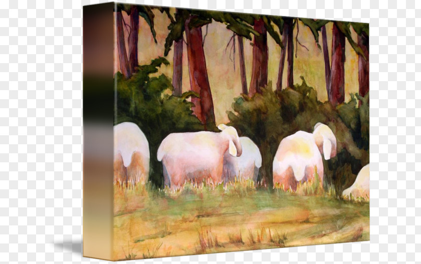 Landscape Painting Cattle Sheep Livestock PNG