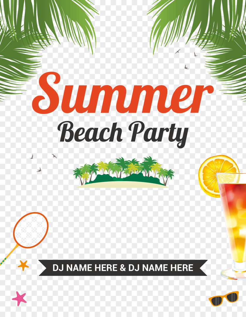 Beach Party Flyer PNG