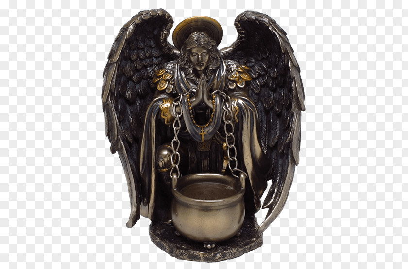Bronze Cherub Fountain Michael Archangel Intercession Statue Prayer PNG