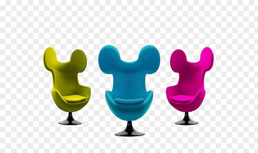 Colored Mickey Mouse Chair Egg PNG