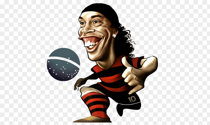 Football Ronaldinho Caricature Image PNG