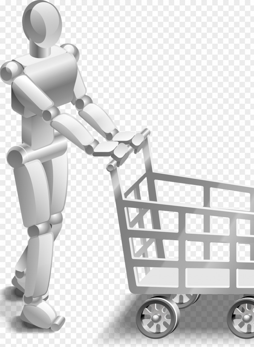 Shopping Cart Online Robot Clip Art PNG