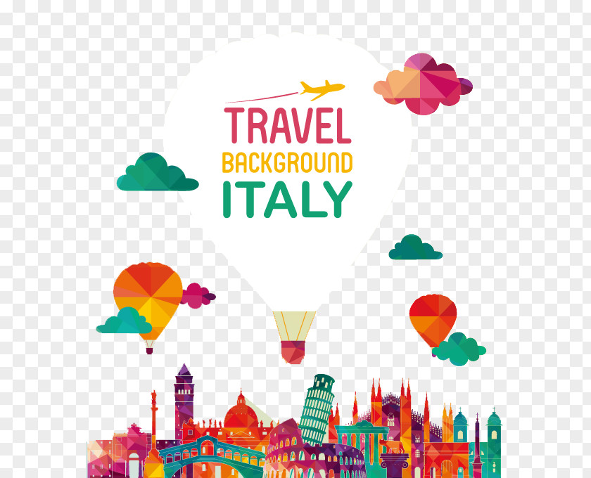 Cartoon City Italy Skyline Illustration PNG