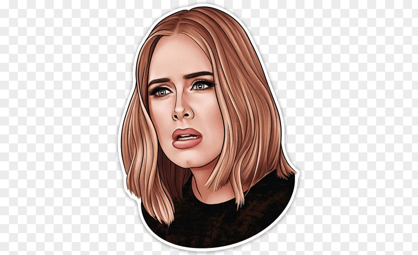 Adele Telegram Sticker Messaging Apps Eyebrow PNG