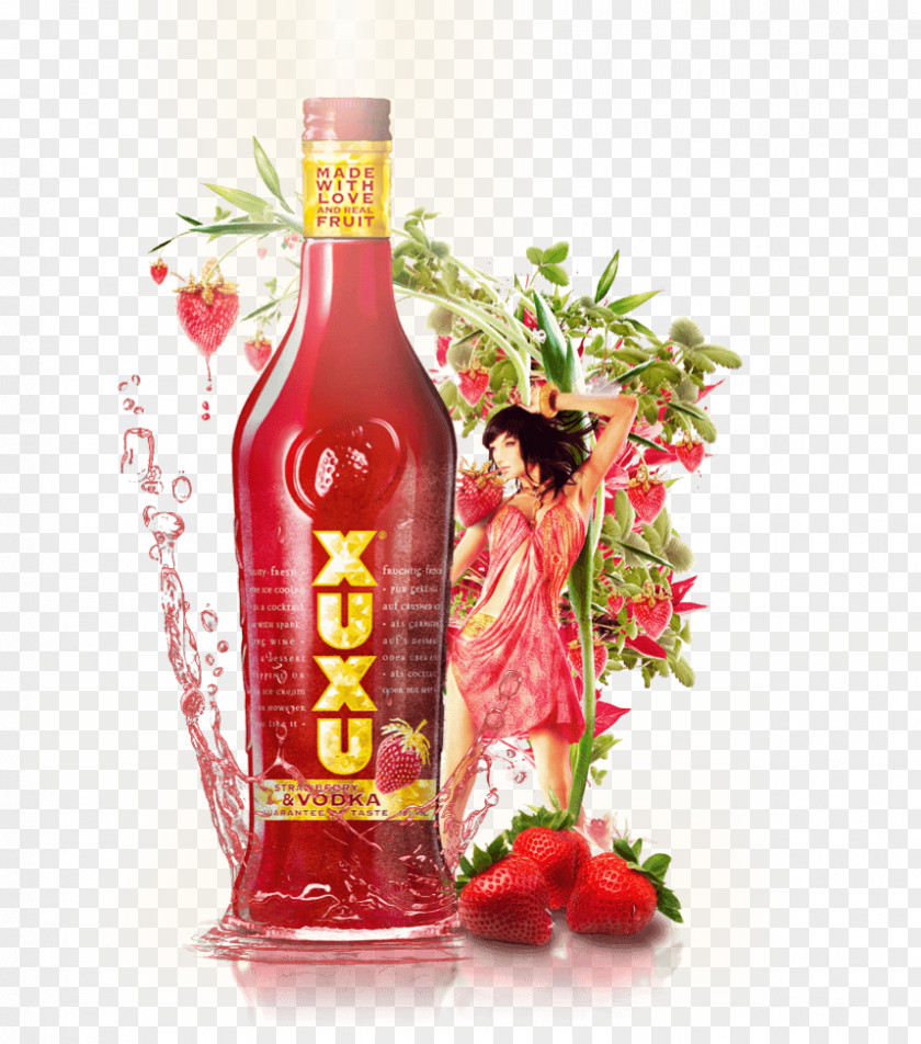 Vodka Liqueur XUXU Strawberry Drink PNG