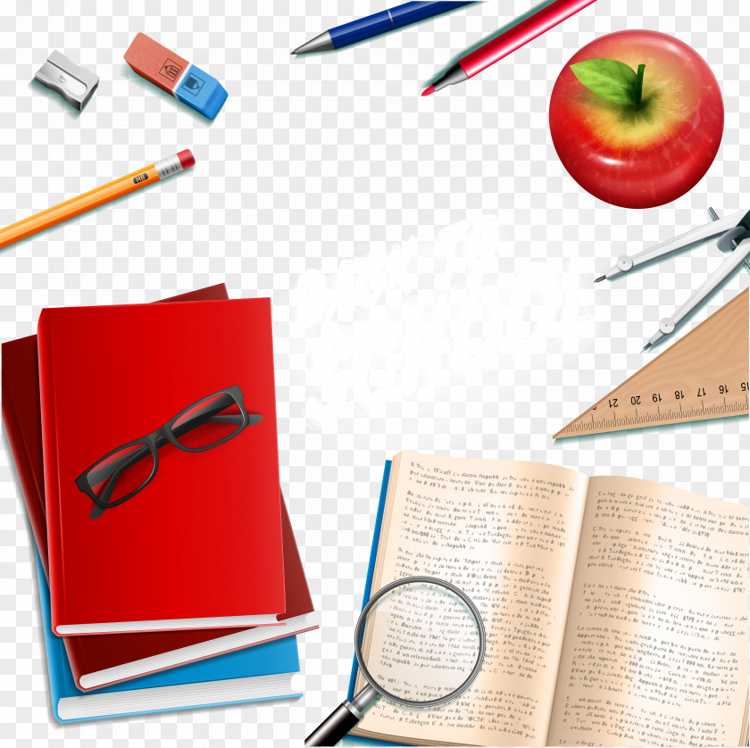 Back To School Learn The Theme Element Vector Material Learning Textbook PNG