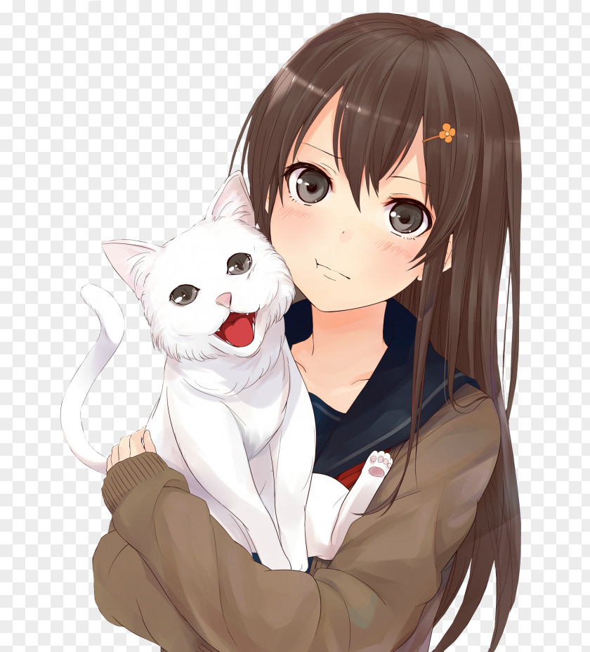 Brown Hair Anime Black Catgirl PNG hair Catgirl, clipart PNG