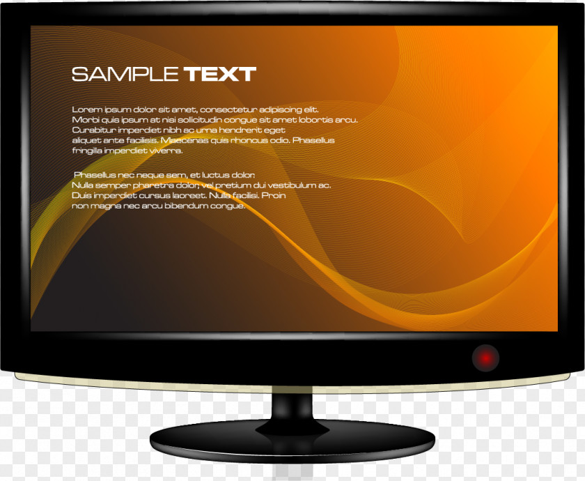 Vector Hand-drawn Computer Screen Monitor LED-backlit LCD Television PNG