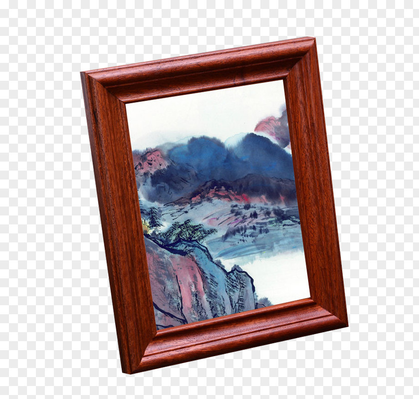 Mahogany Solid Wood Frame Picture Icon PNG