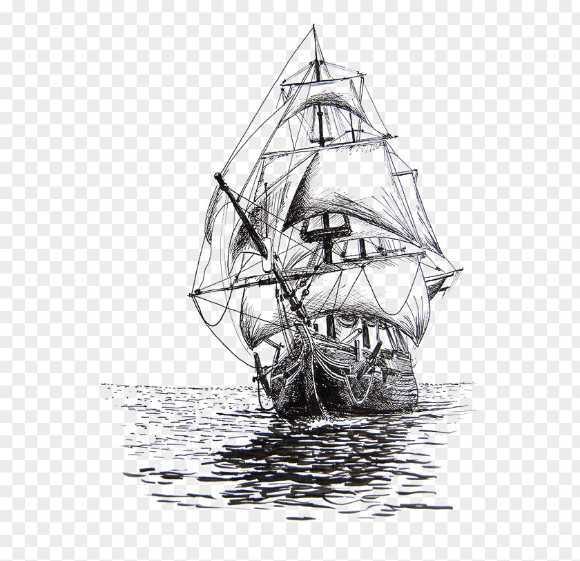 Sailboat Drawing Sailing Ship Pencil Sketch PNG