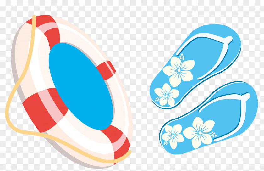 Vector Sandals Lifebuoy Poster PNG