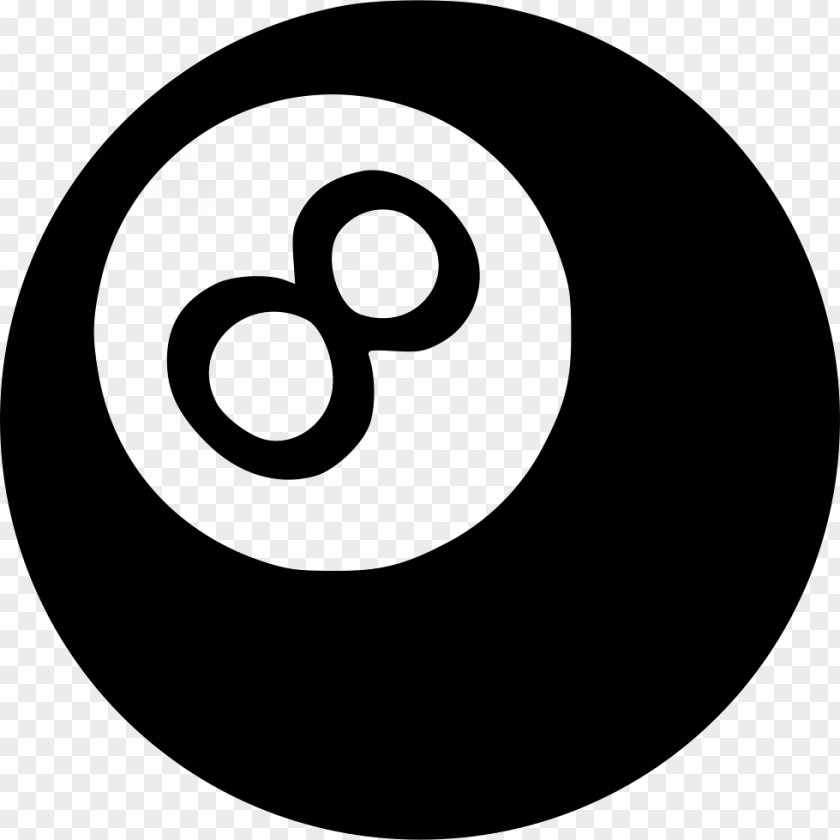Circle Billiard Balls Eight-ball Logo White Font PNG