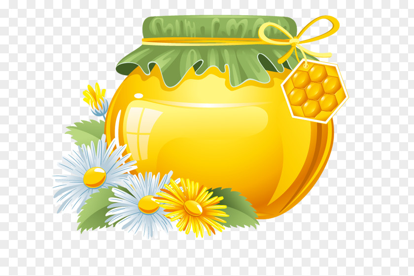 Honey Jar Bee Cartoon PNG