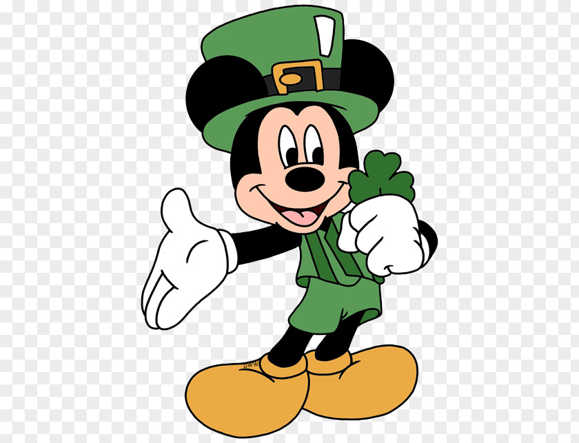 Patrick’s，st. Patrick， Green Background Spring Mickey Mouse Saint Patrick's Day Minnie The Walt Disney Company Clip Art PNG