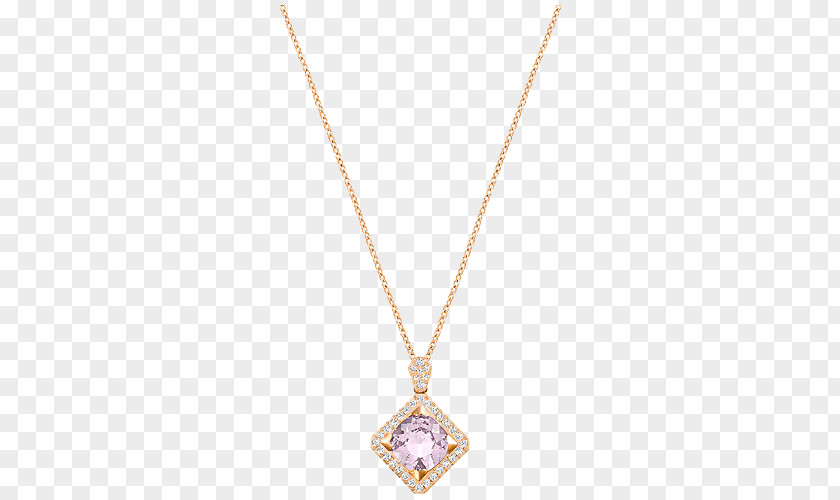 Swarovski Jewelry Purple Necklace Locket Chain Jewellery PNG