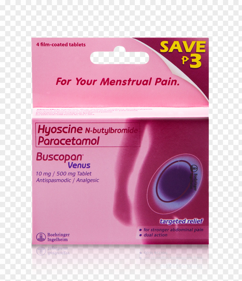 Tablet Butylscopolamine Acetaminophen Menstruation Hyoscine PNG