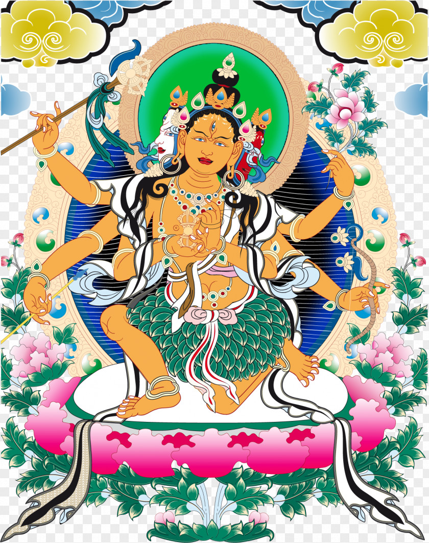 2017 Chinese Buddhism Creative Class Tibetan Thangka Illustration PNG