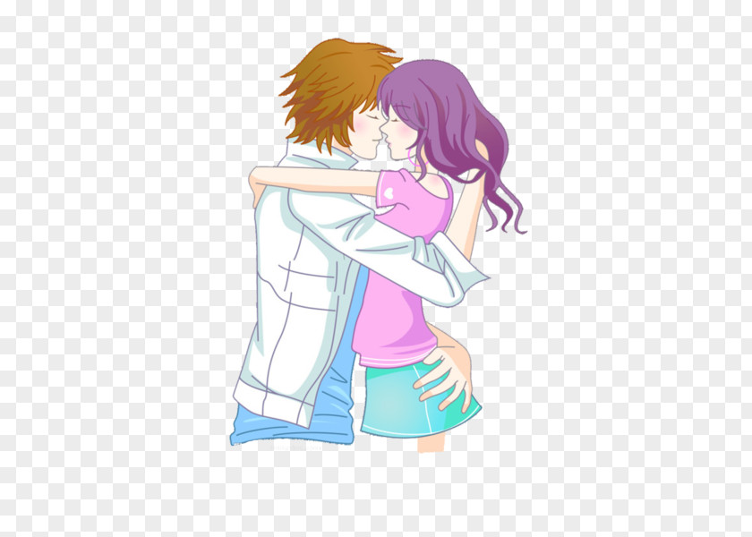 Cartoon Couple The Lovers Drawing PNG