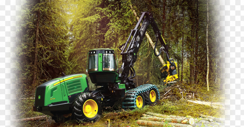 Harvester John Deere Tractor Machine Forestry PNG