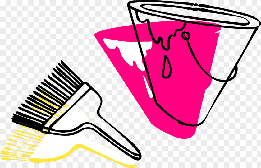 Paint Cartoon Bucket Brushes Clip Art Image PNG