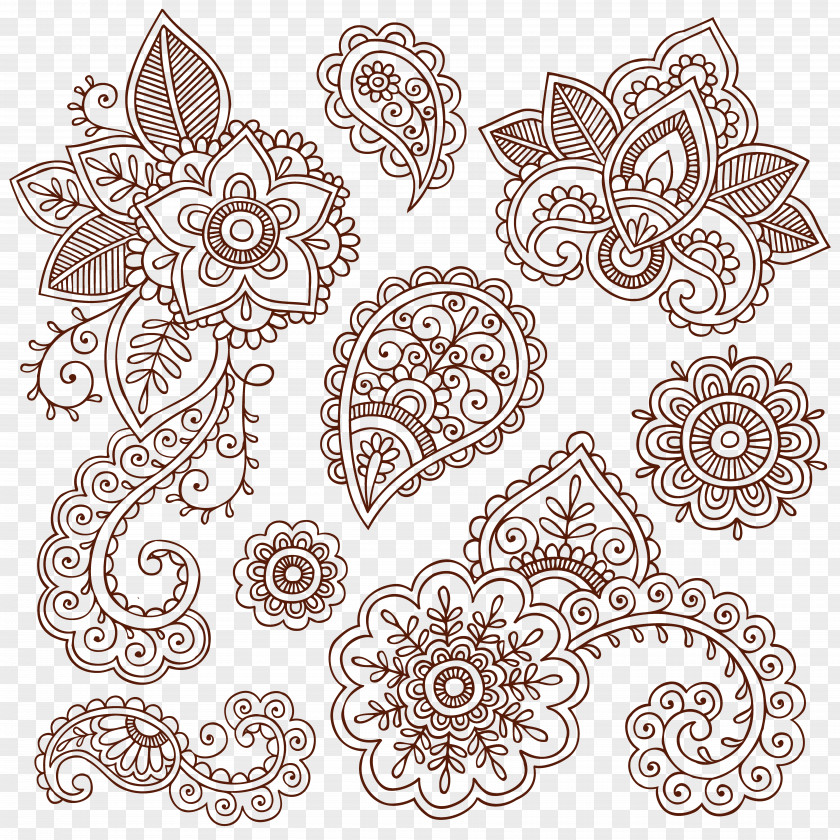 Ham Pattern Vector Material Tattoo Mehndi Henna Paisley Clip Art PNG
