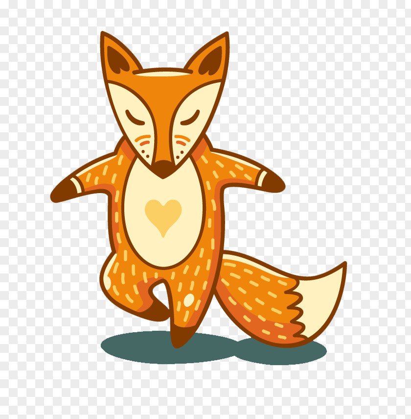 Fox Doing Yoga PNG