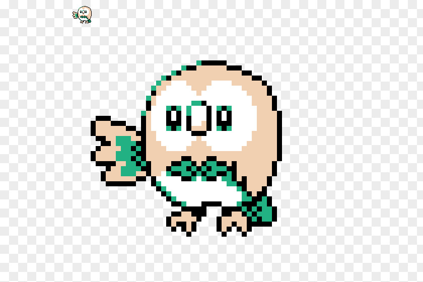 Sprite Pokémon Sun And Moon Red Blue Rowlet Pixel Art PNG