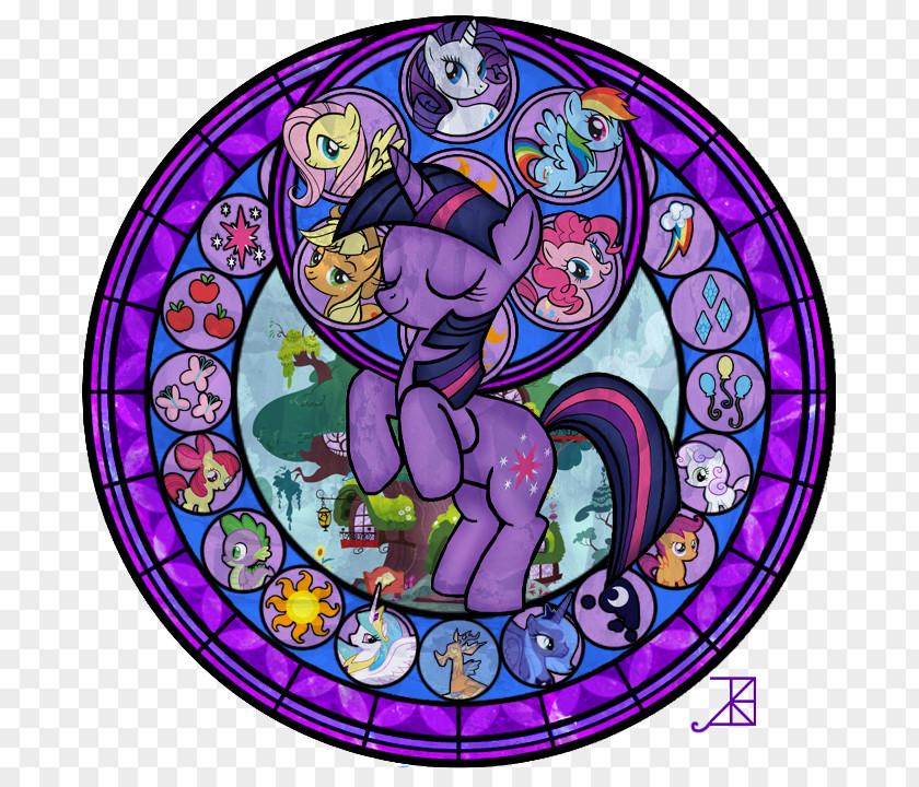 Stained Glass Shards Twilight Sparkle Rainbow Dash Pony Rarity Applejack PNG