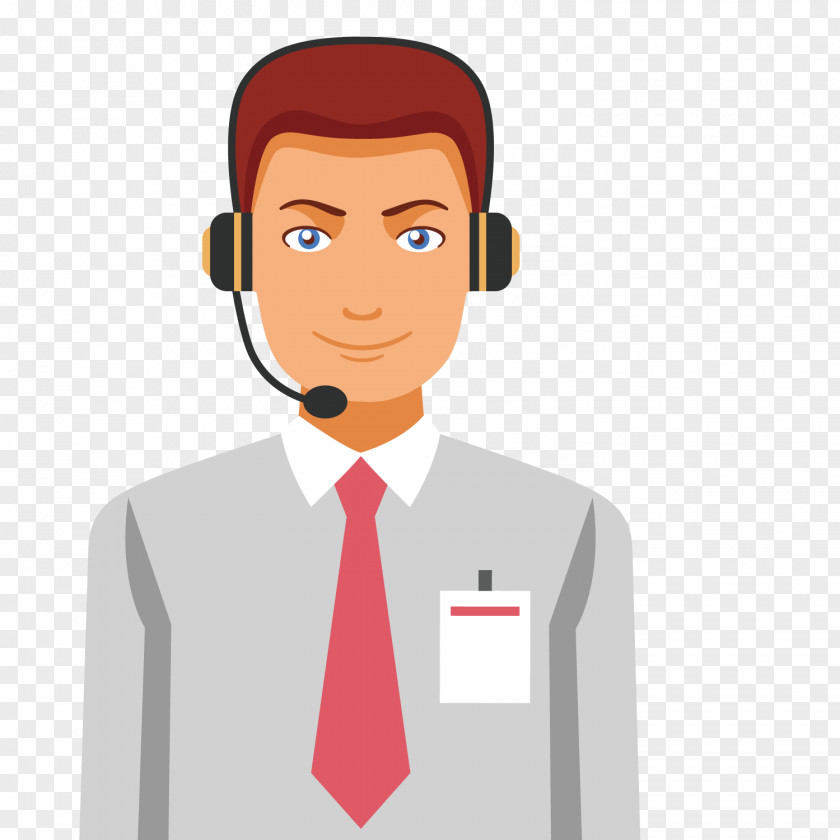 Cartoon Man Customer Service PNG